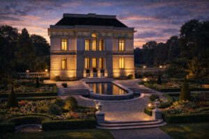 Atlas Order Estate — Exterior at Night