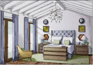 Design Rendering, Guest Bedroom.