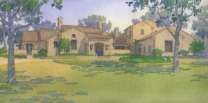 Park Lane Residence Crescent Real Estate Equities Watercolor, 7.5” x 15”