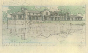 San Bernal River Ranch Elby S. Martin and Associates Colored pencil on yellow trace paper, 7.5” x 15.5” Award of Excellence, AIP 24