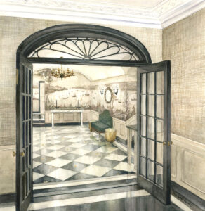 Lobby Rendering for Upper East Side Co Op for Jonathan Rosen Interiors