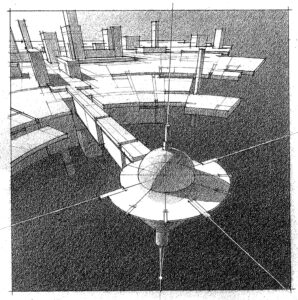 Tourist Center at the Edge of the Known Universe II Samuel Ringman Pencil, 6” x 6” Award of Excellence, Rendering, AIP 31
